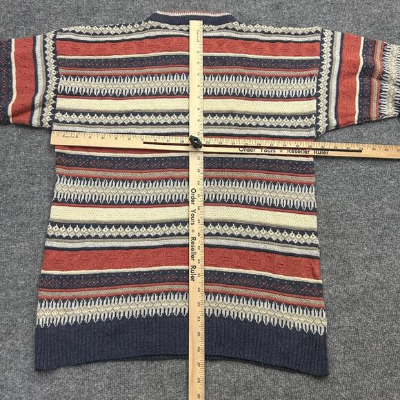 Vintage Neiman Marcus Sweater Men's S Shetland Wool Fair Isle Striped Grandpa - Picture 4 of 6